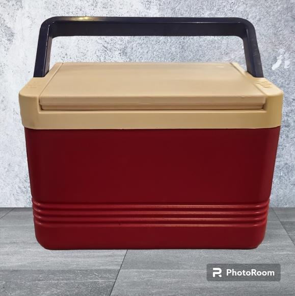 **Sale**Vintage Igloo Legend 6 Can Beach Cooler Red Blue Handle FlipTop - Picture 2 of 6